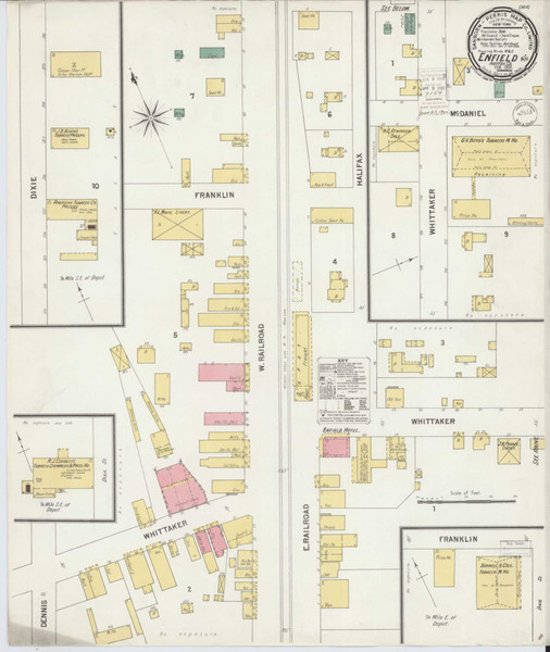 Enfield North Carolina 1900 - Fire Insurance Index - Old Map Reprint