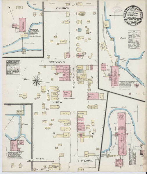 Rockingham North Carolina 1885 - Fire Insurance Index - Old Map Reprint