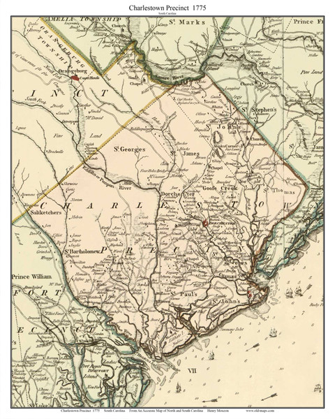 Charlestown Precinct, 1775 - South Carolina Precincts Custom Mouzon