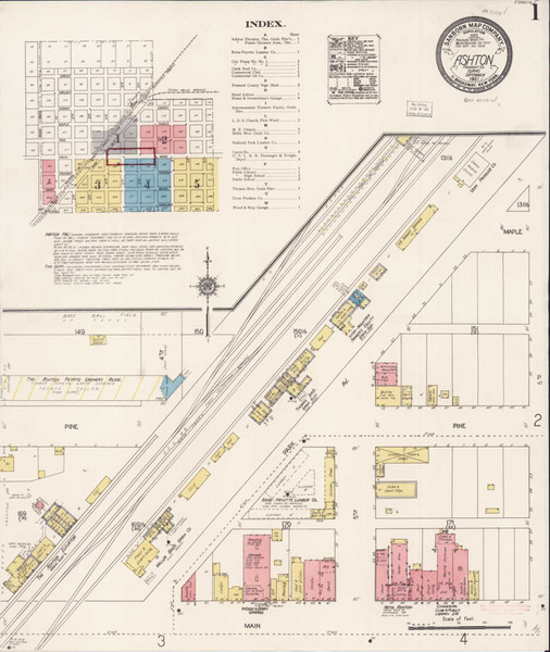 Ashton Idaho 1921 - Fire Insurance Index - Old Map Reprint