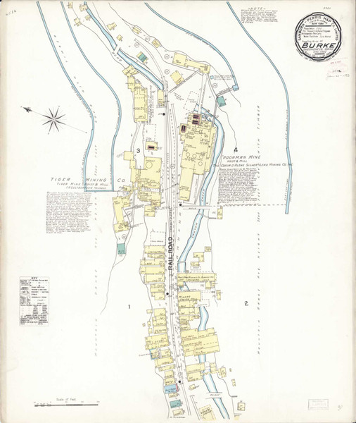 Burke Idaho 1892 - Fire Insurance Index - Old Map Reprint