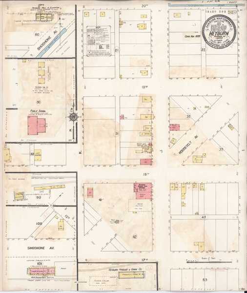 Heyburn Idaho 1928 - Fire Insurance Index - Old Map Reprint