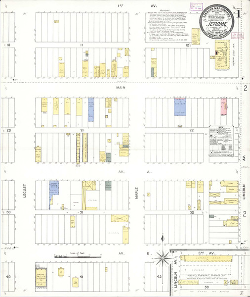 Jerome Idaho 1909 - Fire Insurance Index - Old Map Reprint