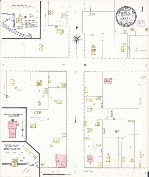 Paris Idaho 1907 - Fire Insurance Index - Old Map Reprint