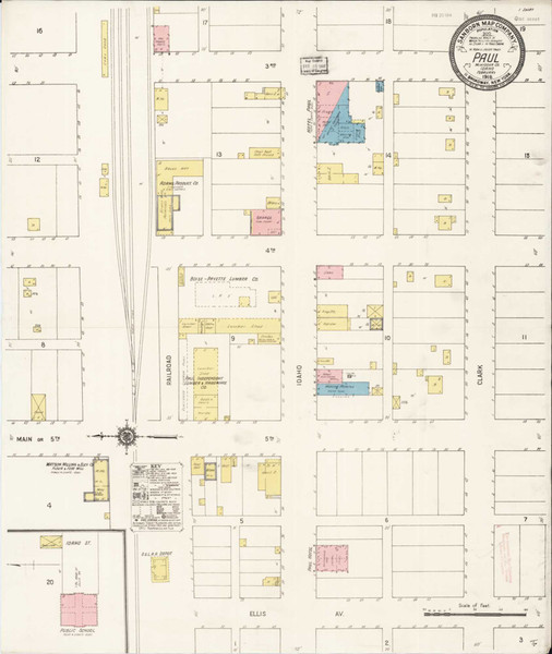 Paul Idaho 1918 - Fire Insurance Index - Old Map Reprint