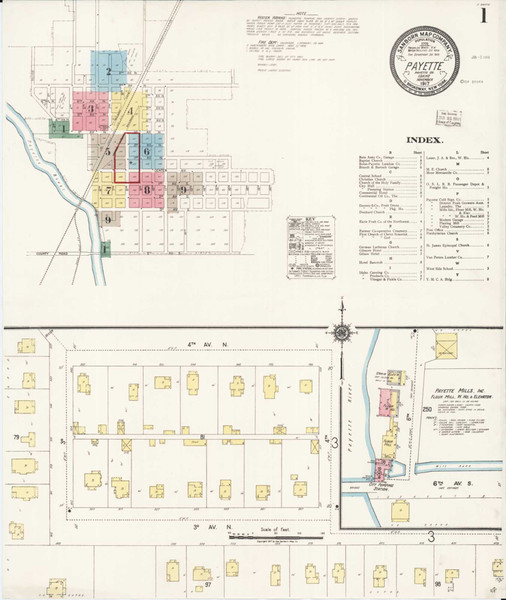 Payette Idaho 1917 - Fire Insurance Index - Old Map Reprint