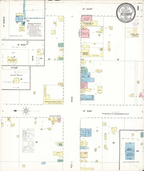 Rexburg Idaho 1903 - Fire Insurance Index - Old Map Reprint