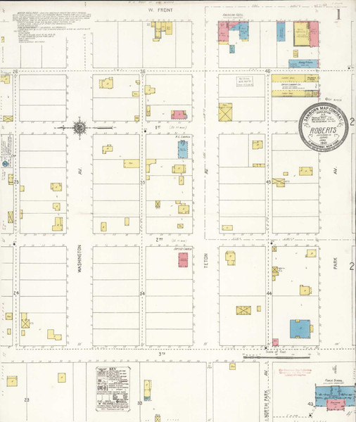 Roberts Idaho 1921 - Fire Insurance Index - Old Map Reprint