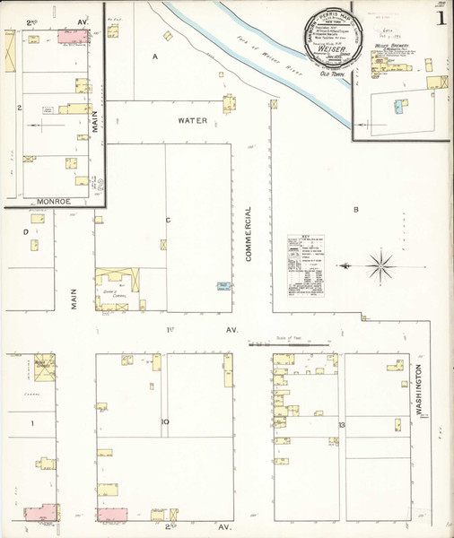 Weiser Idaho 1893 - Fire Insurance Index - Old Map Reprint