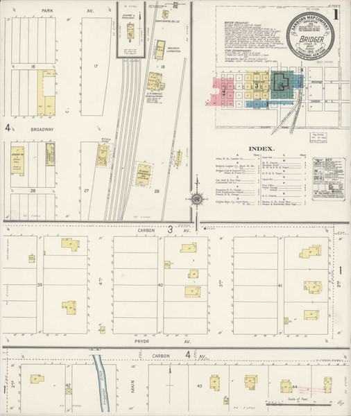 Bridger Montana 1916 - Fire Insurance Index - Old Map Reprint