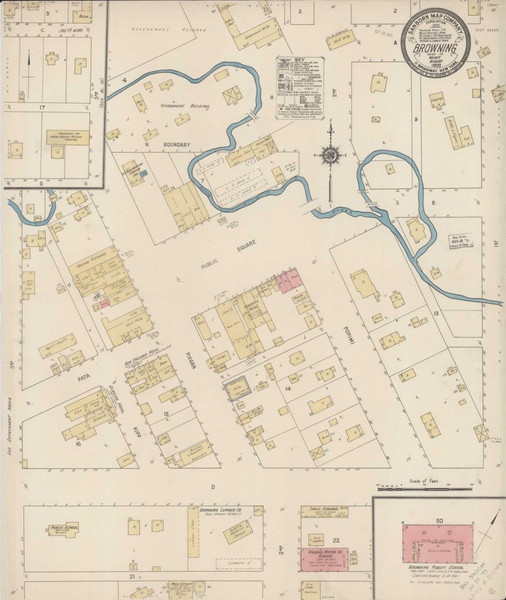 Browning Montana 1920 - Fire Insurance Index - Old Map Reprint