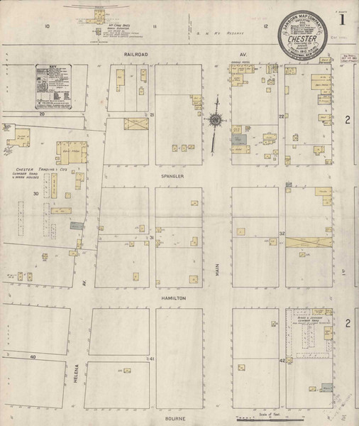 Chester Montana 1910 - Fire Insurance Index - Old Map Reprint