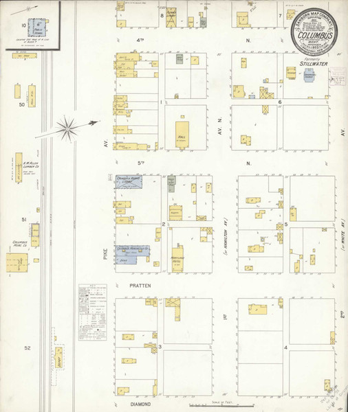 Columbus Montana 1903 - Fire Insurance Index - Old Map Reprint