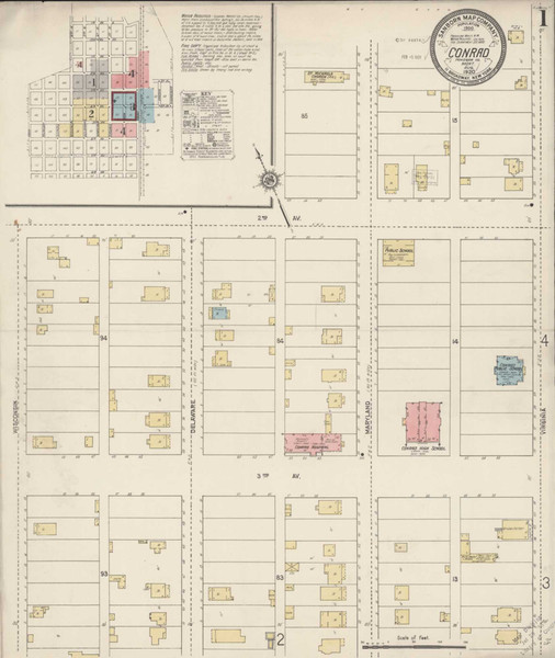 Conrad Montana 1920 - Fire Insurance Index - Old Map Reprint