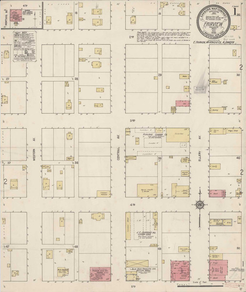 Fairview Montana 1920 - Fire Insurance Index - Old Map Reprint