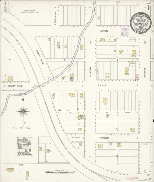 Fromberg Montana 1907 - Fire Insurance Index - Old Map Reprint