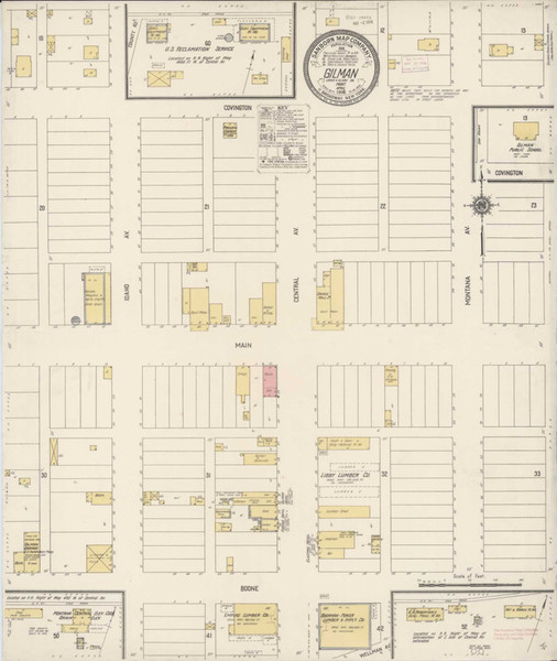 Gilman Montana 1916 - Fire Insurance Index - Old Map Reprint
