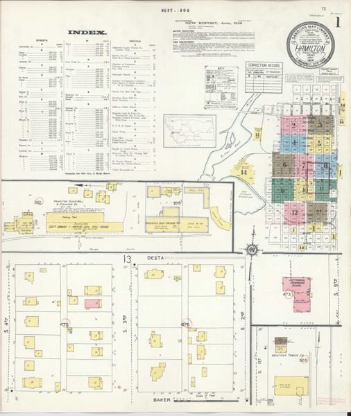Hamilton Montana 1944 - Fire Insurance Index - Old Map Reprint