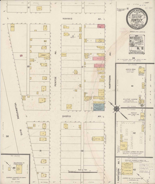 Huntley Montana 1910 - Fire Insurance Index - Old Map Reprint