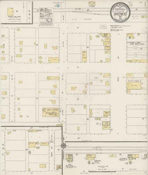 Inverness Montana 1920 - Fire Insurance Index - Old Map Reprint