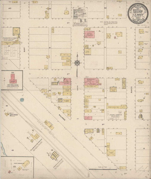 Ismay Montana 1914 - Fire Insurance Index - Old Map Reprint