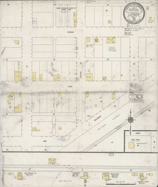 Lothair Montana 1920 - Fire Insurance Index - Old Map Reprint