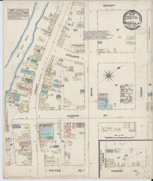 Missoula Montana 1884 - Fire Insurance Index - Old Map Reprint