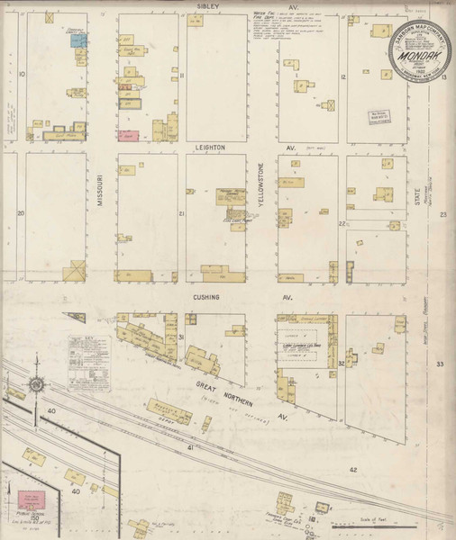 Mondak Montana 1920 - Fire Insurance Index - Old Map Reprint