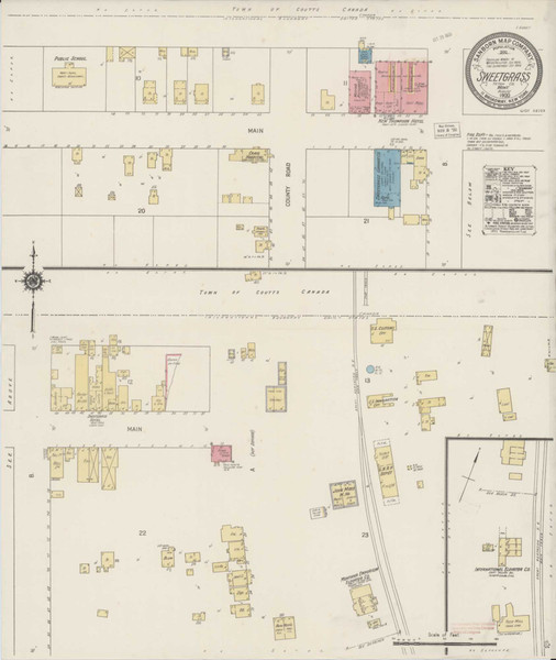 Sweetgrass Montana 1920 - Fire Insurance Index - Old Map Reprint
