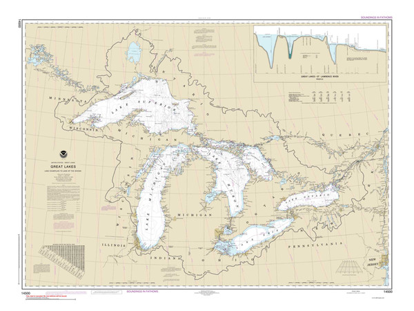 Great Lakes 2023 - Old Map Reprint Nautical Chart LS0