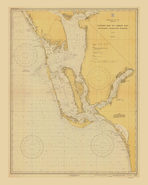Estero Bay to Lemon Bay 1928 80000 AT Chart 11417 (1255)