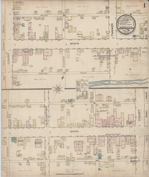 Abingdon Virginia 1885 - Fire Insurance Index - Old Map Reprint