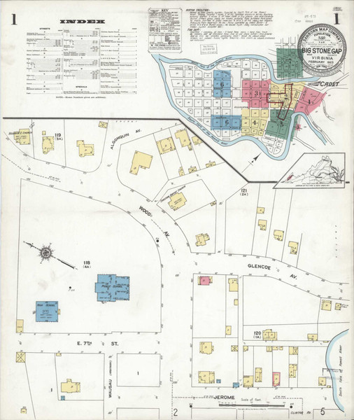 Big Stone Gap Virginia 1923 - Fire Insurance Index - Old Map Reprint