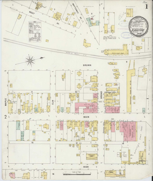 Blackstone Virginia 1898 - Fire Insurance Index - Old Map Reprint