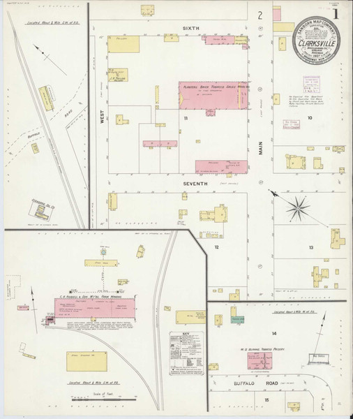 Clarksville Virginia 1907 - Fire Insurance Index - Old Map Reprint