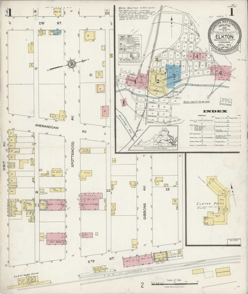 Elkton Virginia 1924 - Fire Insurance Index - Old Map Reprint