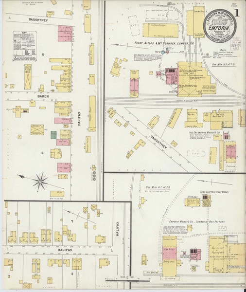 Emporia Virginia 1902 - Fire Insurance Index - Old Map Reprint