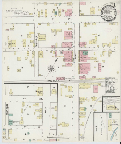 Franklin Virginia 1891 - Fire Insurance Index - Old Map Reprint
