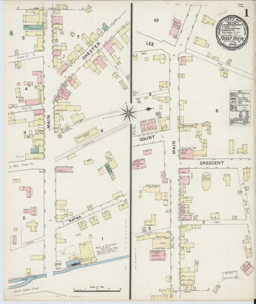 Front Royal Virginia 1891 - Fire Insurance Index - Old Map Reprint
