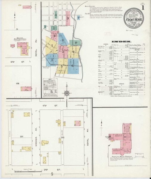 Front Royal Virginia 1912 - Fire Insurance Index - Old Map Reprint