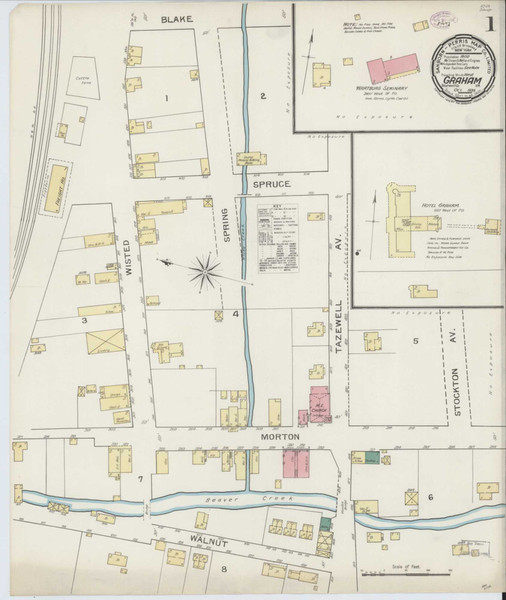 Graham Virginia 1893 - Fire Insurance Index - Old Map Reprint