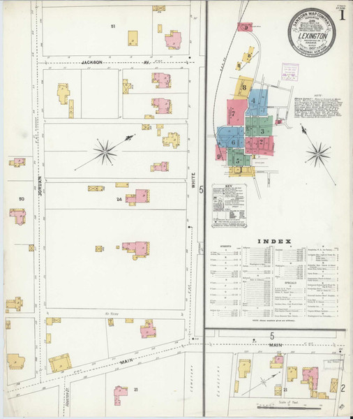 Lexington Virginia 1907 - Fire Insurance Index - Old Map Reprint