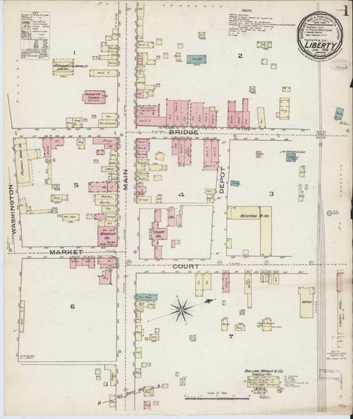 Liberty Virginia 1886 - Fire Insurance Index - Old Map Reprint