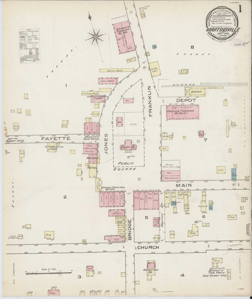 Martinsville Virginia 1886 - Fire Insurance Index - Old Map Reprint