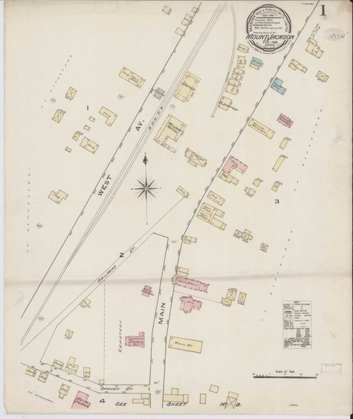 Mount Jackson Virginia 1886 - Fire Insurance Index - Old Map Reprint