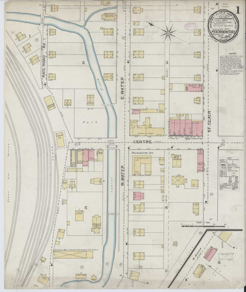 Pocahontas Virginia 1893 - Fire Insurance Index - Old Map Reprint