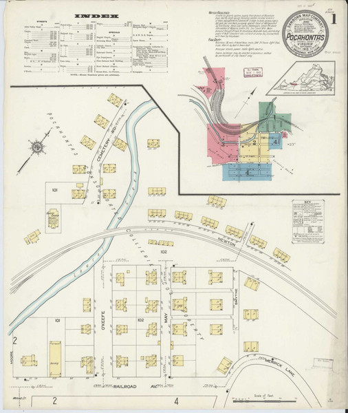 Pocahontas Virginia 1913 - Fire Insurance Index - Old Map Reprint