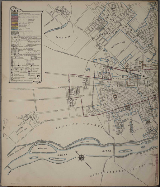 Richmond Virginia 1919 - Fire Insurance Index - Old Map Reprint