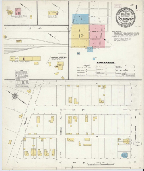 Shenandoah Virginia 1910 - Fire Insurance Index - Old Map Reprint