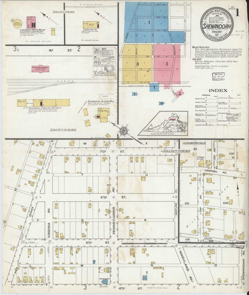 Shenandoah Virginia 1917 - Fire Insurance Index - Old Map Reprint
